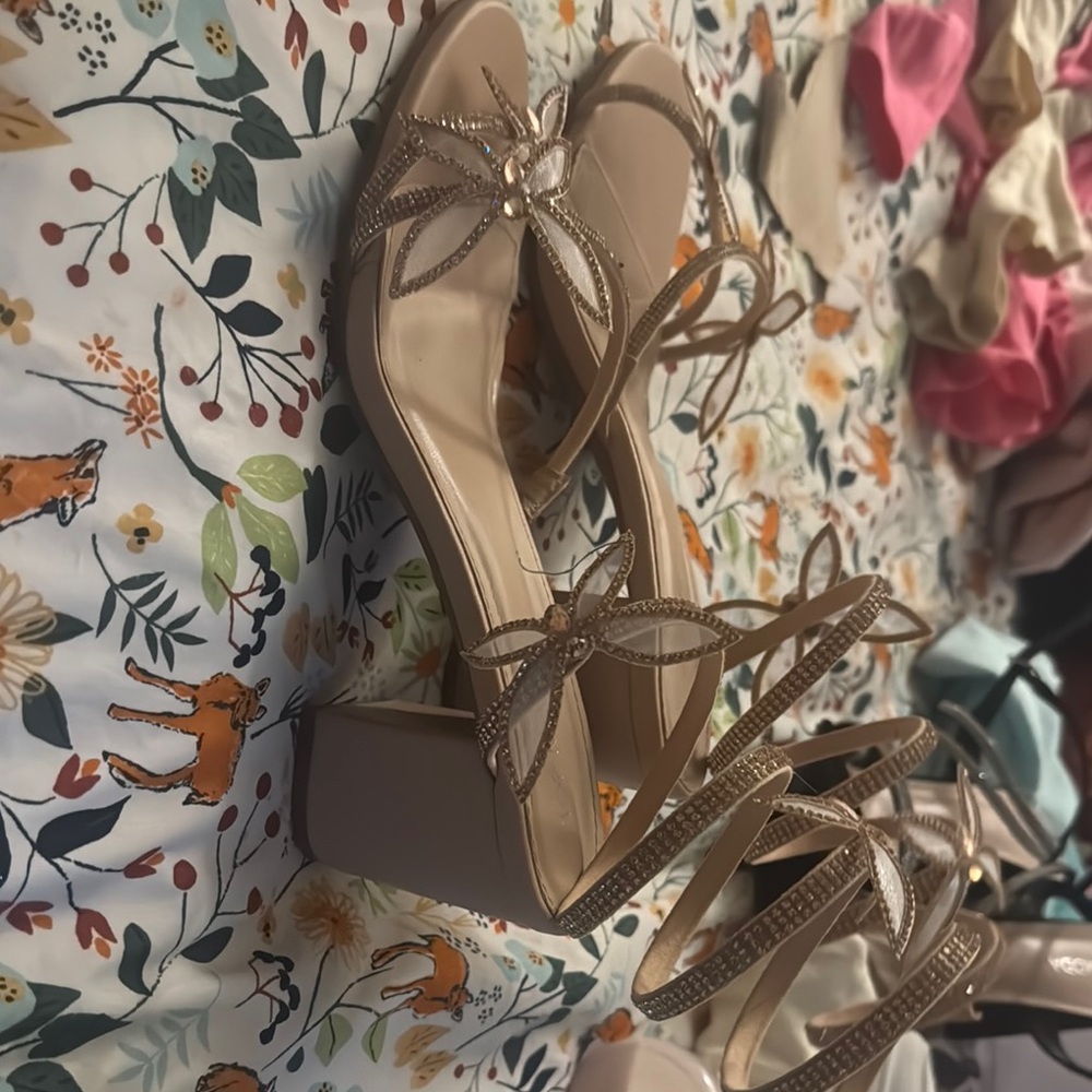 Elegant Beige Strappy Heels